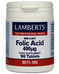 Lamberts Folic Acid Tablets 400mg Pack of 100