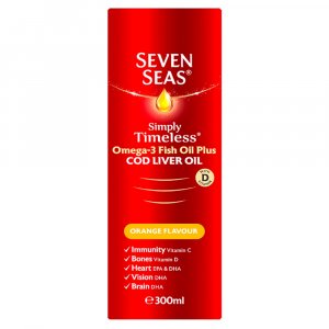 Seven Seas Simply Timeless Omega 3 + Cod Liver Oil Orange Syrup 300ml