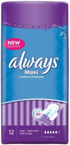 Always Maxi Long with Wings Pack of 12
