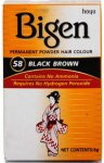 Bigen Permanent Powder Hair Colour Black Brown 58