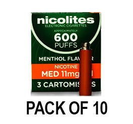 Nicolites Refills Medium Strength Menthol Flavour Pack of 3 (10 Packs)