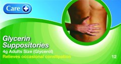 Care Glycerin Suppositories Adult Pack of 12