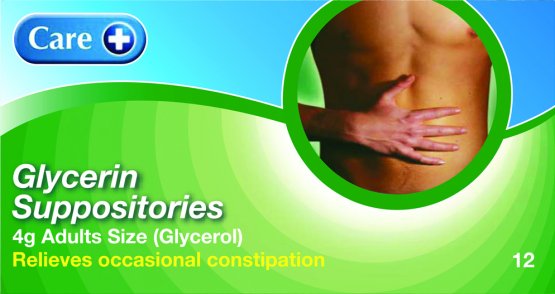 Care Glycerin Suppositories Adult Pack of 12
