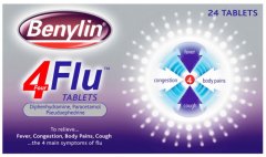 Benylin 4 Flu Tablets Pack of 24
