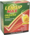 Lemsip Max Cold & Flu Sachets Lemon Pack of 10
