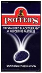 Potters Pastilles Blackcurrant & Glycerine Crystallised 45g