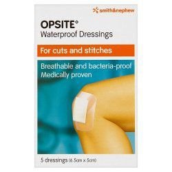 Opsite Waterproof Dressing Pads 6.5cm x 5cm Pack of 5