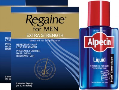 Regaine Men 60ml Lotion Triple Pack X 2 & Alpecin Liquid 200ml