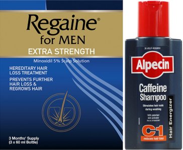 Regaine Men 60ml Lotion Triple Pk & Alpecin Caffeine Shampoo C1 250ml
