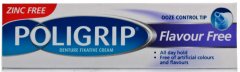 Poligrip Flavour Free Denture Fixative Cream 40g