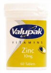 Valupak Zinc 10mg Tablets Pack of 60