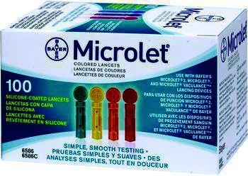Microlet Blood Lancets 0.5mm/26g Pack of 100