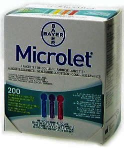 Microlet Blood Lancets 0.5mm/28g Pack of 200