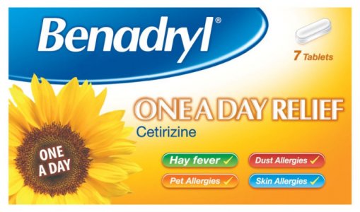 Benadryl One A Day 10mg Tablets Pack of 7