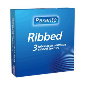 Pasante Ribbed Condoms Pack of 3