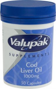 Valupak Cod Liver Oil Capsules 1000mg Pack of 30