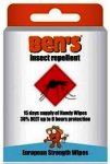 Bens Wipes Insect Repellent Wipes Pack of 15