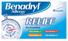Benadryl Allergy Relief 8mg Capsules Pack of 12