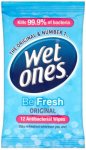 Wet Ones Be Fresh Original Wipes Pack of 12