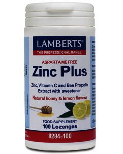 Lamberts Zinc Plus Lozenges Natural Honey & Lemon Flavour Pack of 100