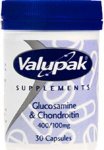 Valupak Glucosamine & Chondroitin Capsules 400/100mg Pack of 30