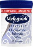Valupak Glucosamine Sulphate Capsules 500mg Pack of 90