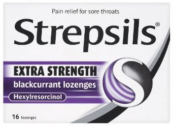Strepsils Lozenges Extra Strength Blackcurrant Pack of 16