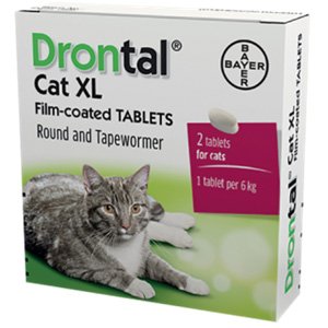 Drontal Cat XL Tape & Roundworm Tablets Pack of 2