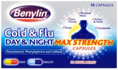 Benylin Cold & Flu Day & Night Max Strength Capsules Pack of 16