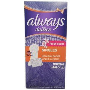 Always Dailies Liners Fresh Scent Wrapped Pack of 20