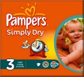 Pampers Simply Dry Midi (3) Pack of 30
