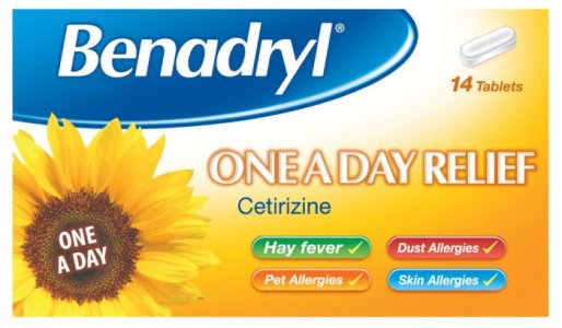 Benadryl One A Day 10mg Tablets Pack of 14
