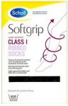 Scholl Softgrip Light Support Ribbed Socks Black Extra Large