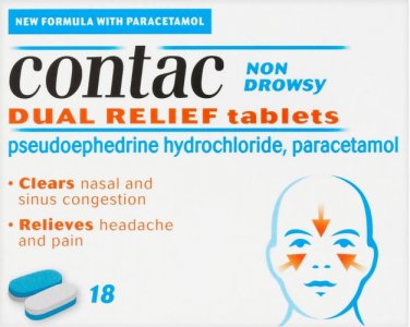 Contac Non-drowsy Dual Relief Capsules Pack of 18