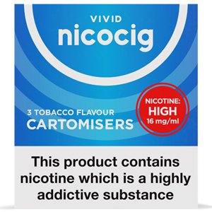 Nicocig Refills High Strength 16mg Tobacco Flavour Pack of 3 (10 Packs)