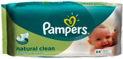 Pampers Baby Wipes Natural Clean Pack of 64