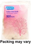 Cotton Wool Balls White Pack of 100