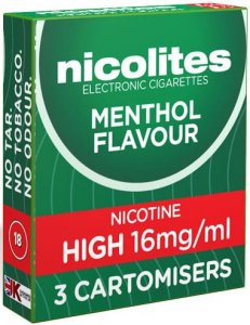 Nicolites Refills High Strength Menthol Flavour Pack of 3