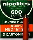 Nicolites Refills Medium Strength Menthol Flavour Pack of 3