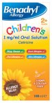 Benadryl Allergy Relief 1mg Solution Childrens 100ml