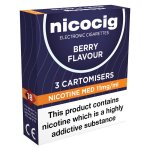 Nicocig Refills Medium Strength 11mg Berry Flavour Pack of 3