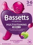 Bassetts Multivitamins B/currant & Apple Flavour 3-6 years Pack of 30