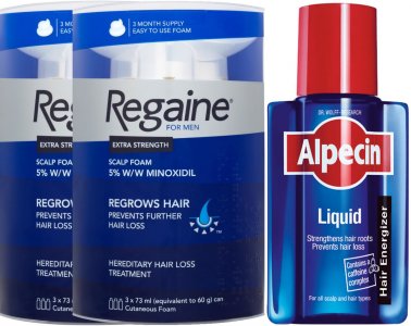 Regaine Men Foam Triple Pack x 2 & Alpecin Liquid 200ml