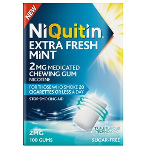 Niquitin Extra Fresh Mint Gum 2mg Pack of 100