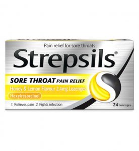 Strepsils Lozenges Sore Throat Pain Relief Honey & Lemon Pack of 24