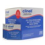 Clinell Alcohol Skin Wipes Sachets Pack of 200