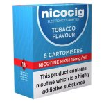 Nicocig Refills High Strength 16mg Tobacco Flavour Pack of 6 (5 Packs)