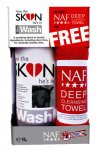 NAF Love The Skin He's In Skin Wash 1lt & Deep Cleansing Towel